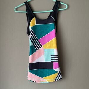 Fila's Sport sz S multicolor‎ green pink fitness workout top